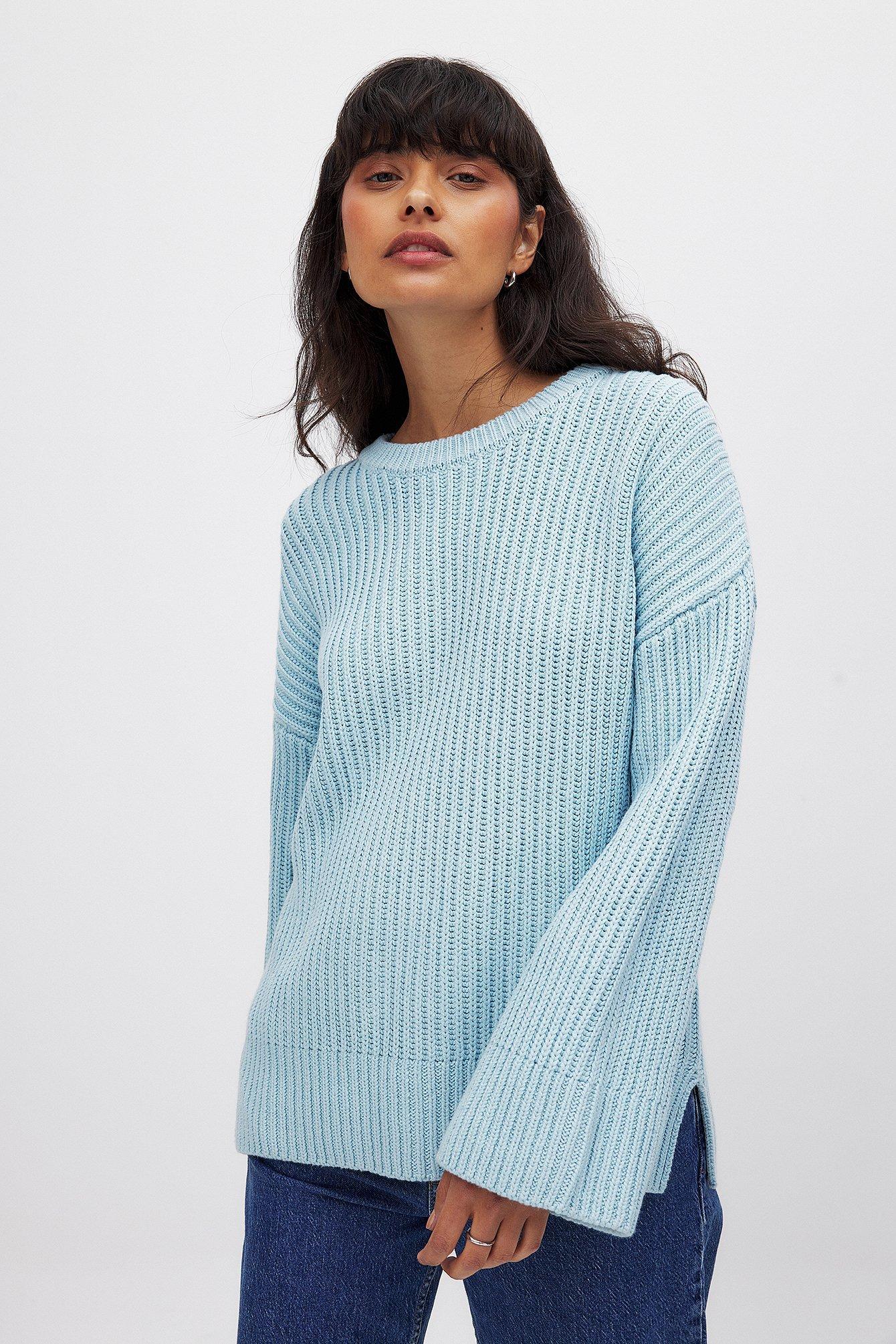 Round Neck Knitted Sweater Product Image