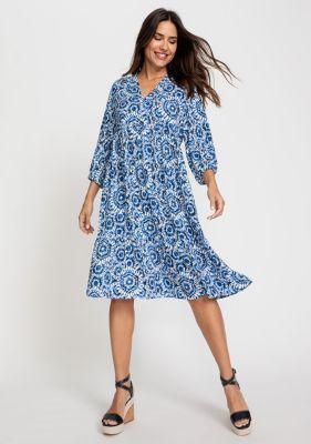 Women's 3/4 Sleeve Swing Tunic Dress Product Image