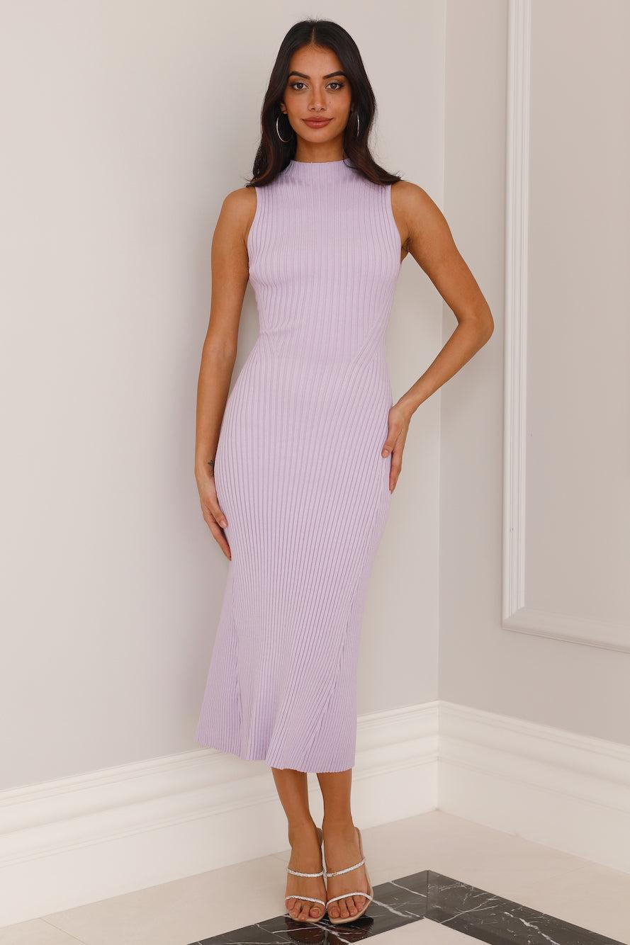 Fresh Days Ribbed Midi Dress Lilac Product Image