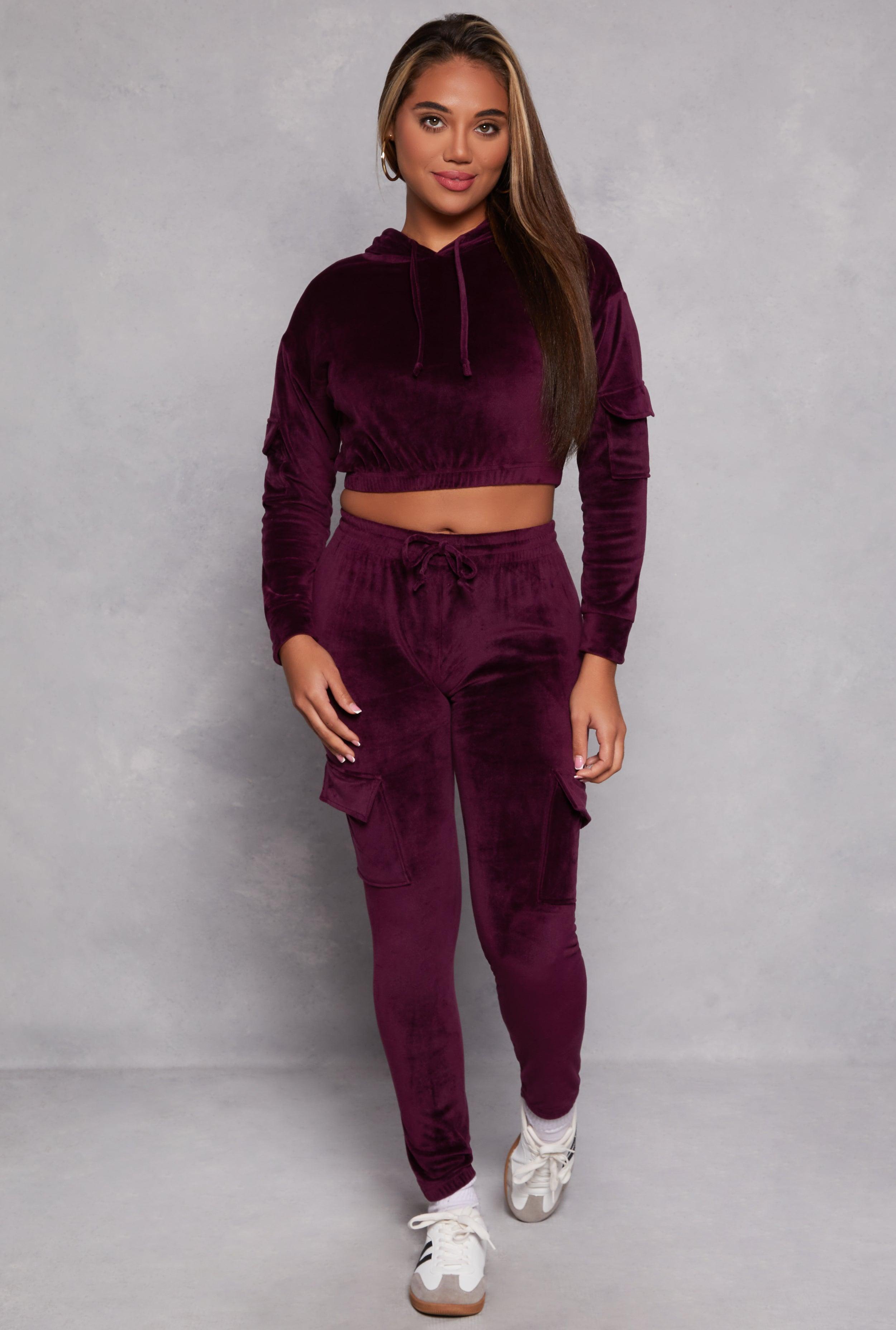 Womens Velour Cargo Pocket Joggers Product Image