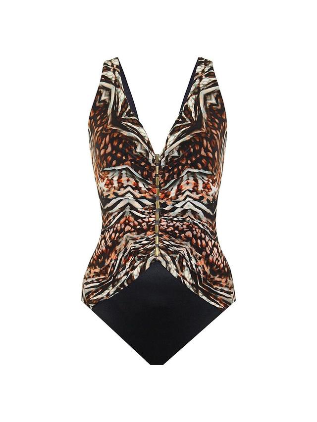 Womens Tribal Tigress Charmer One-Piece Swimsuit Product Image