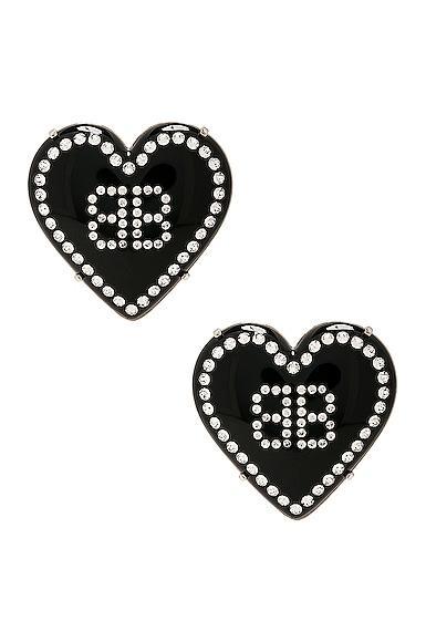 Balenciaga Crush 2.0 Earrings in Black  Silver  & Crystal - Black. Size all. Product Image