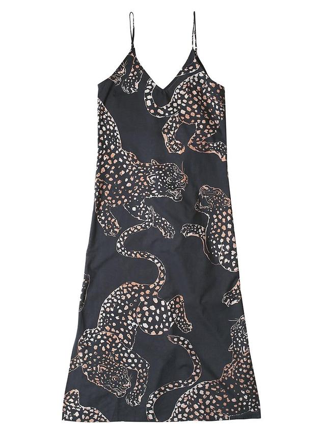 Womens Jag-Print Cotton Slip Nightie Product Image