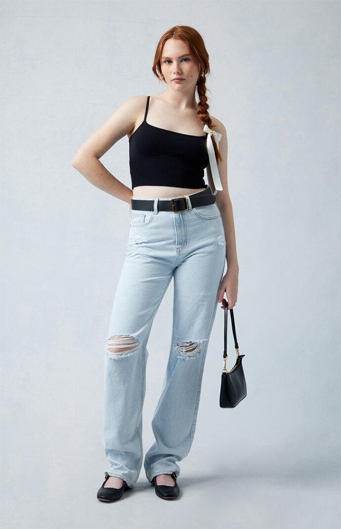 Women's Eco Light Indigo Ripped '90s Boyfriend Jeans Product Image