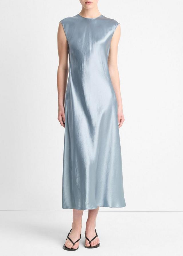 Satin Bias Cap-Sleeve Dress Product Image