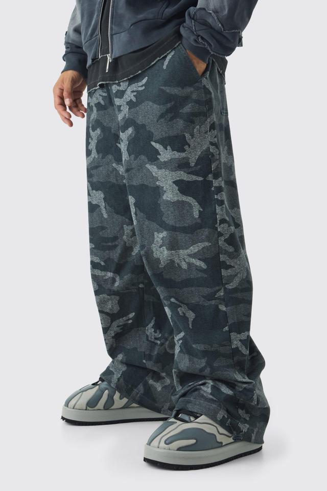 Elasticated Waist Wide Leg Camo Pants | boohooMAN USA Product Image