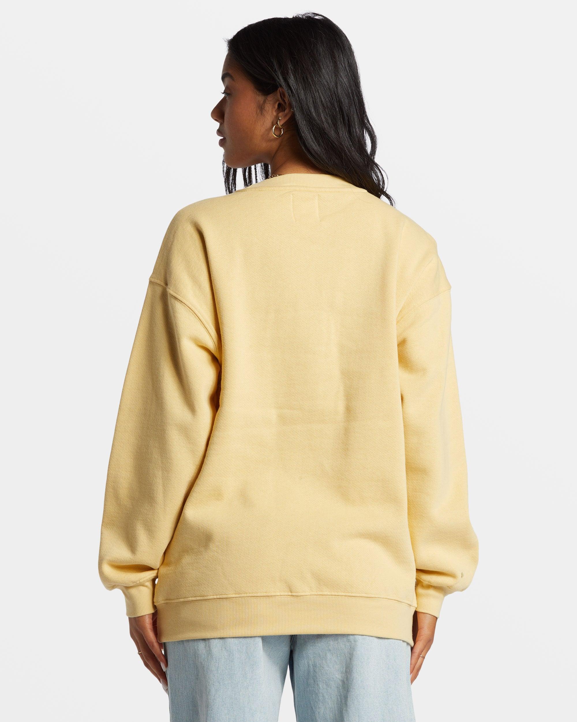 Surfing Together Crewneck Sweatshirt - Pale Yellow Female Product Image