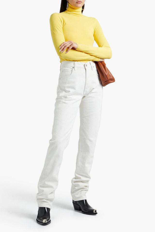 Crepe Turtleneck Top In Yellow Product Image