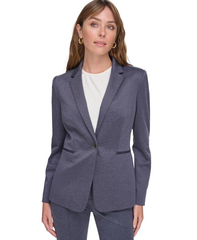 Tommy Hilfiger Womens Notched-Collar One-Button Blazer Product Image