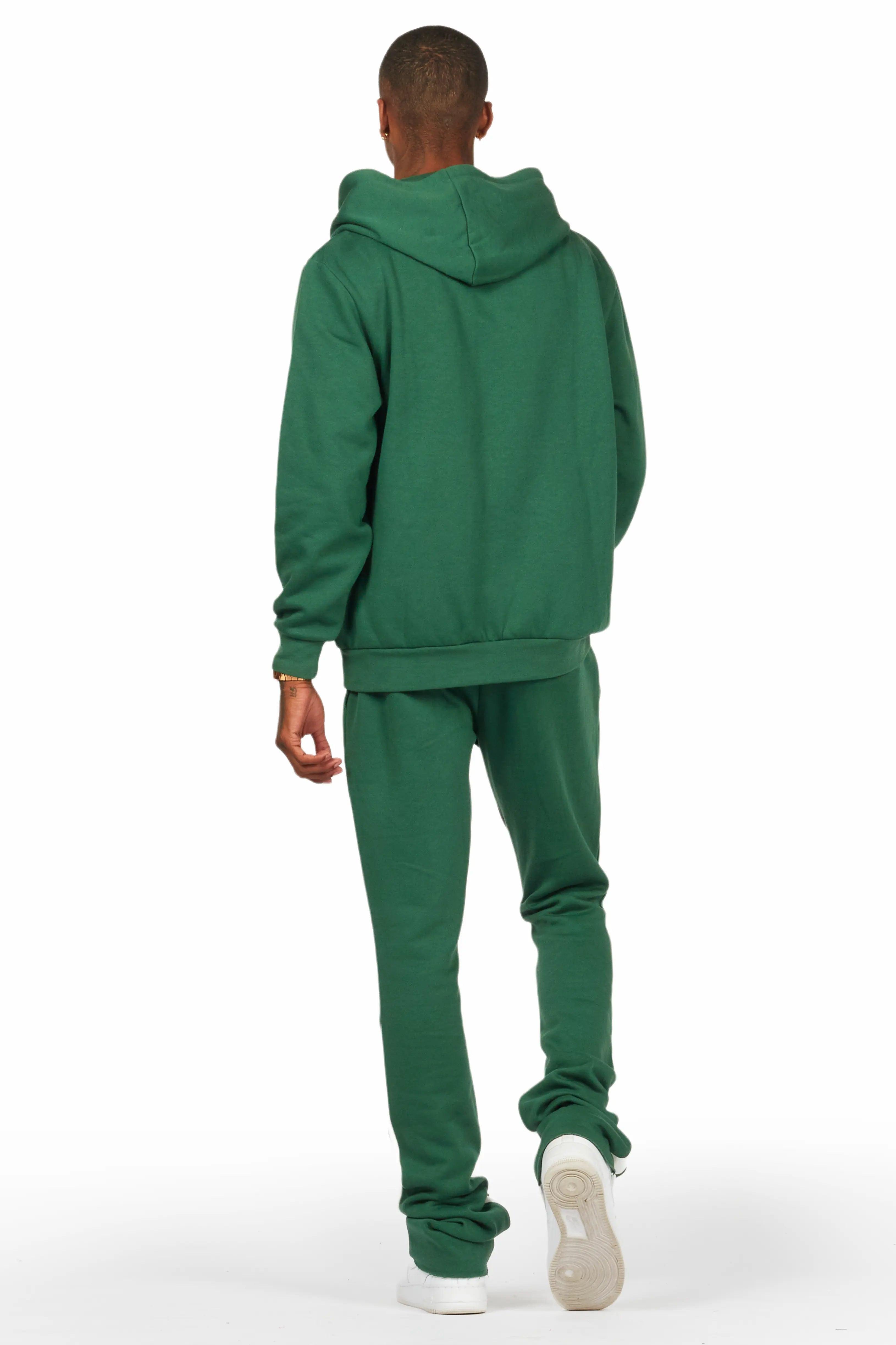 Jaco Green Hoodie Stacked Flare Pant Track Set Male Product Image