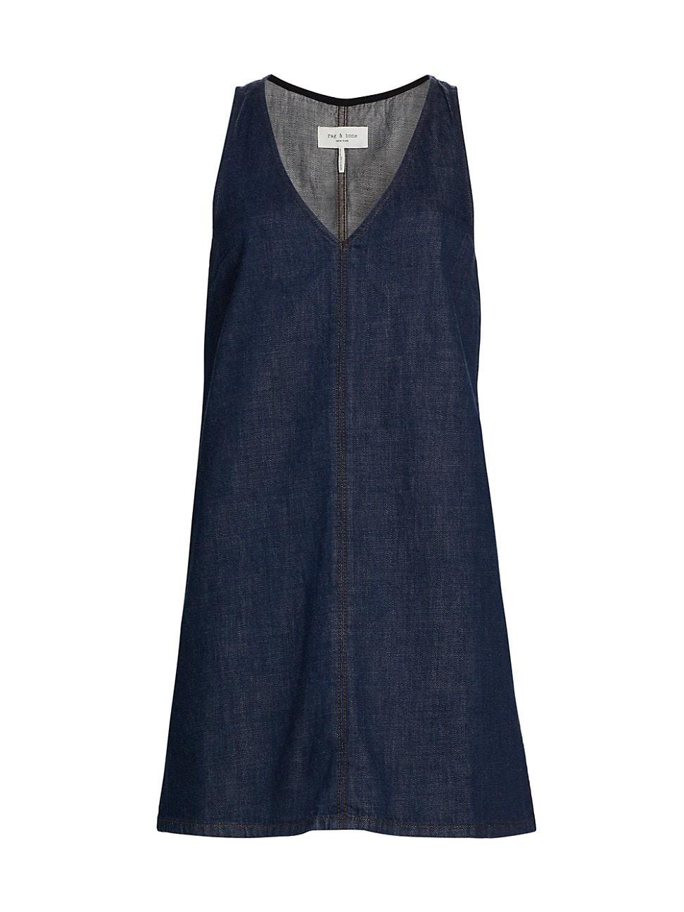 Womens Denim Sleeveless Minidress Product Image