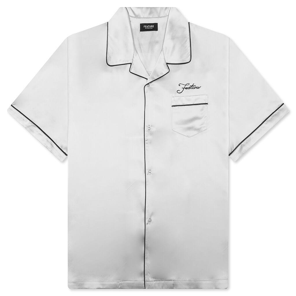 Baptiste Silk Shirt - Silver Male Product Image