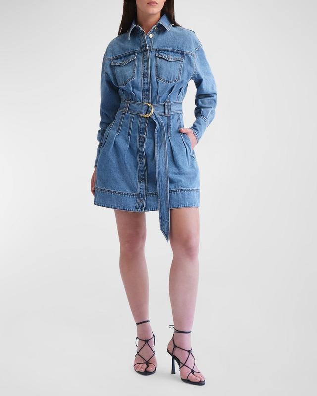 Aradia Belted Denim Mini Dress Product Image