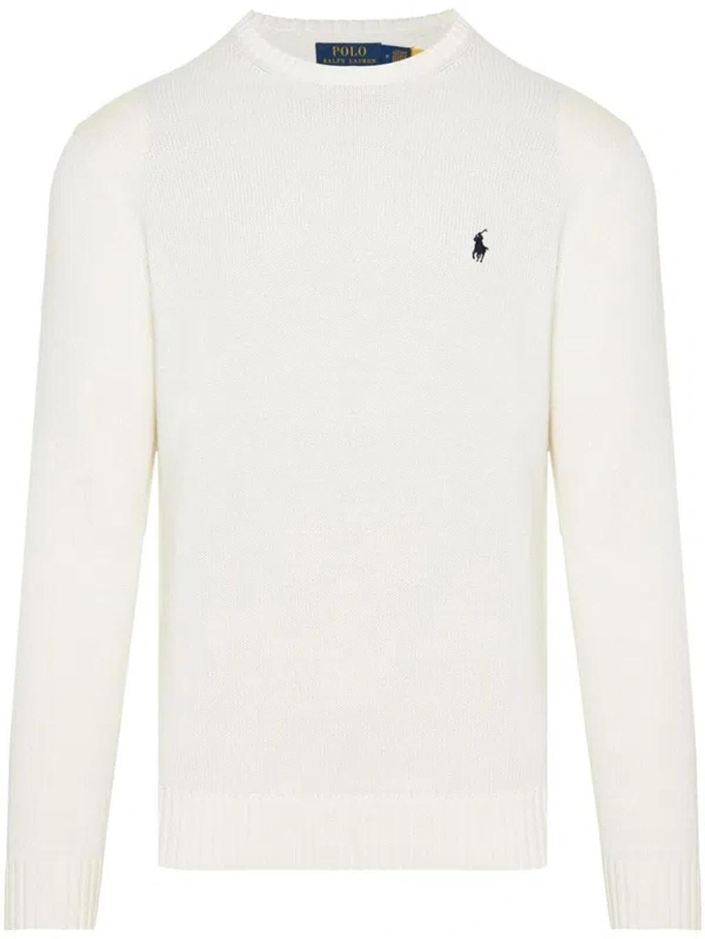 Polo Pony-embroidered Jumper In White Product Image