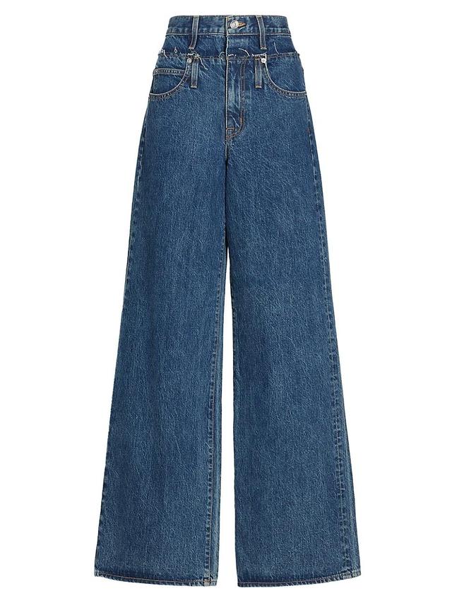 Womens Re-Worked Eva Double Waist High-Rise Wide-Leg Jeans Product Image