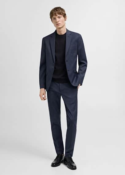 MANGO MAN - Stretch fabric super slim-fit suit pants indigo blueMen Product Image