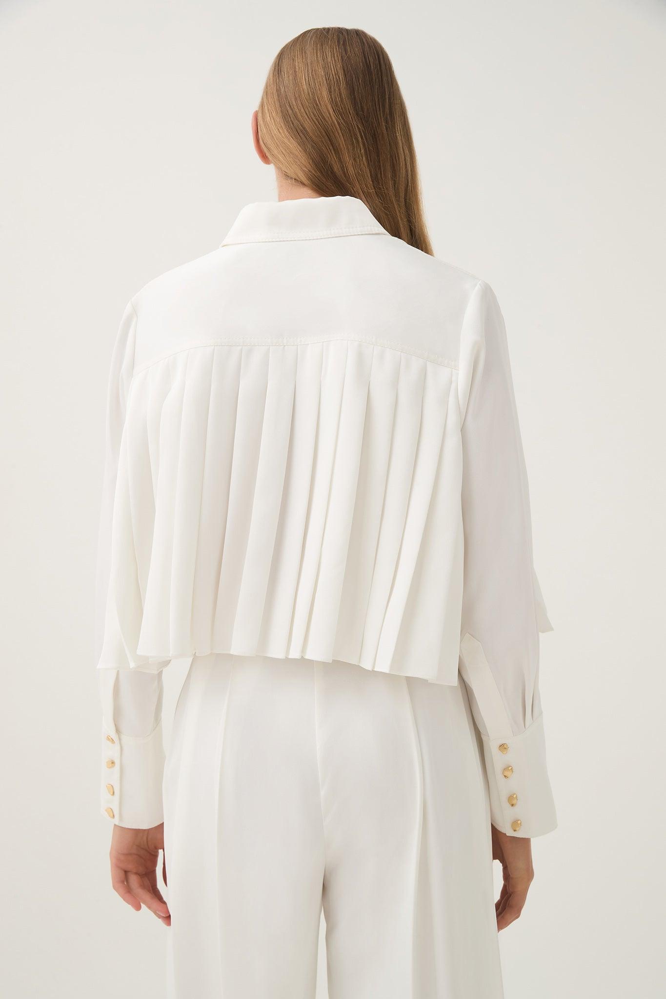 Estrade Pleated Crop Shirt Product Image