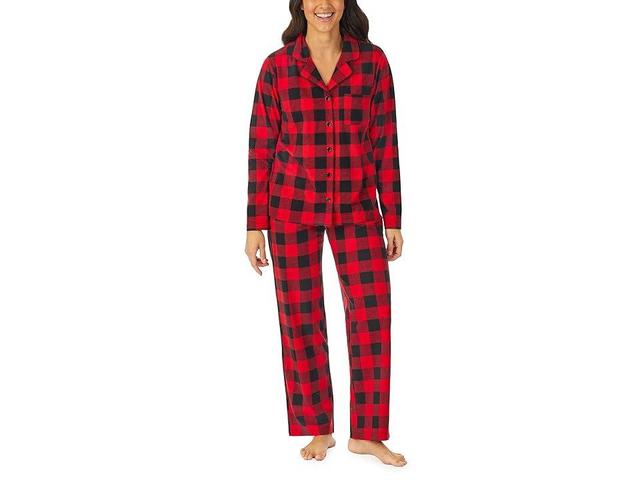 Pajamarama Buffalo Plaid Long Notch PJ (Buffalo Plaid) Women's Pajama Sets Product Image