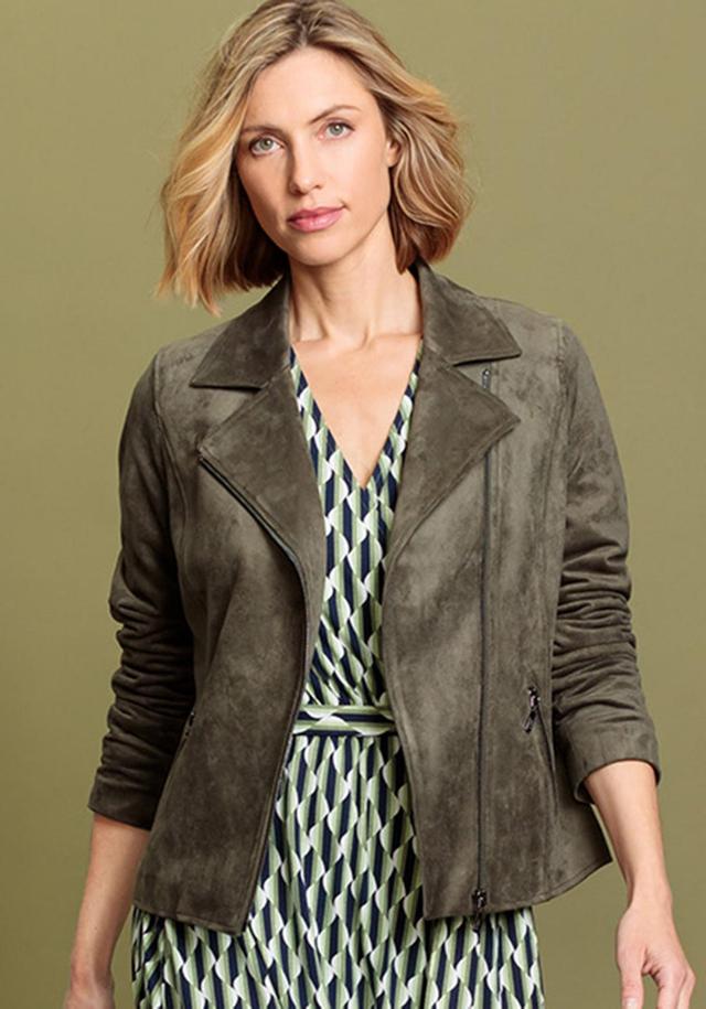 Olsen Womens Faux Suede Biker Jacket Product Image