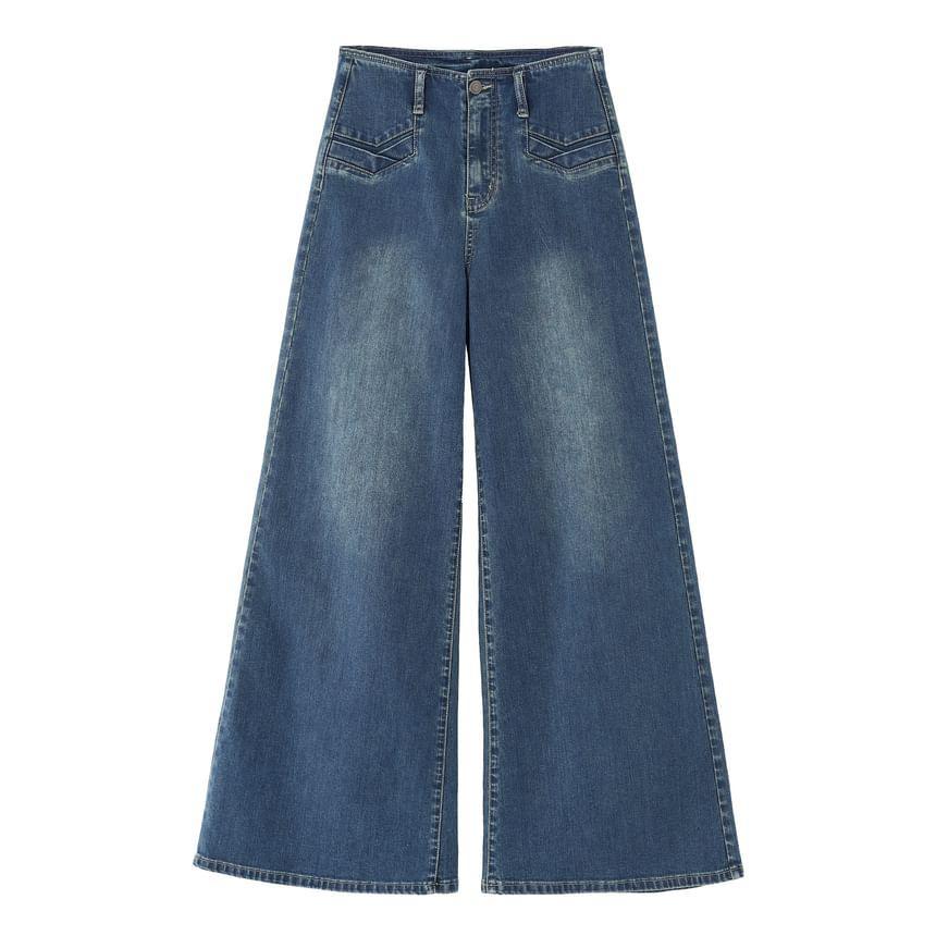 High Rise Washed Wide Leg Jeans Product Image