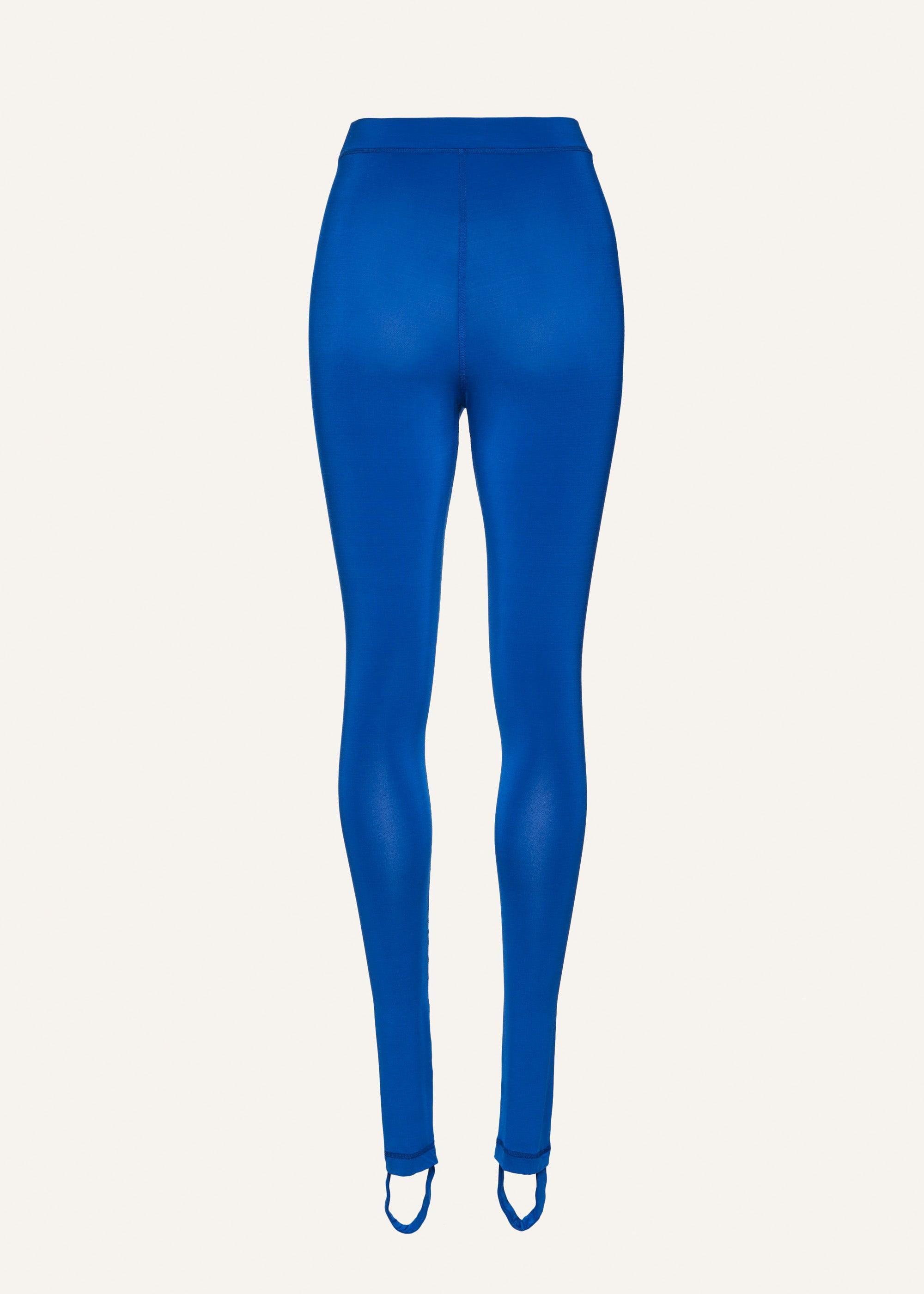 Slim stirrup leggings in blue Product Image