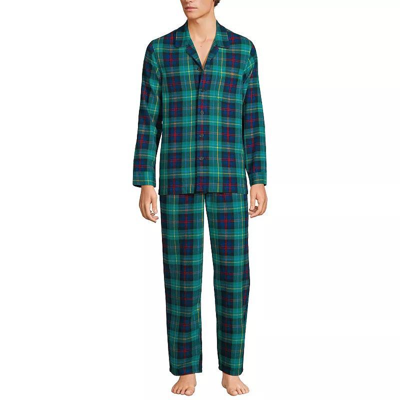 Mens Lands End Flannel Pajama Shirt & Pajama Pants Sleep Set Product Image