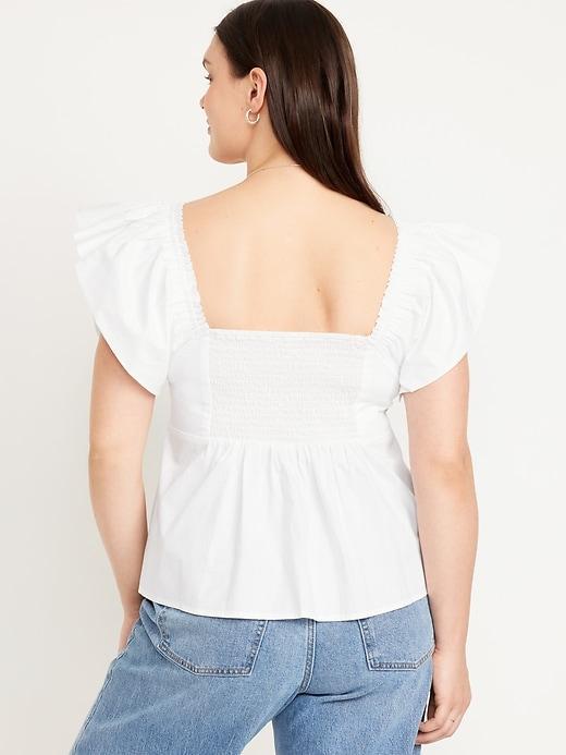 Flutter-Sleeve Crepe Top Product Image