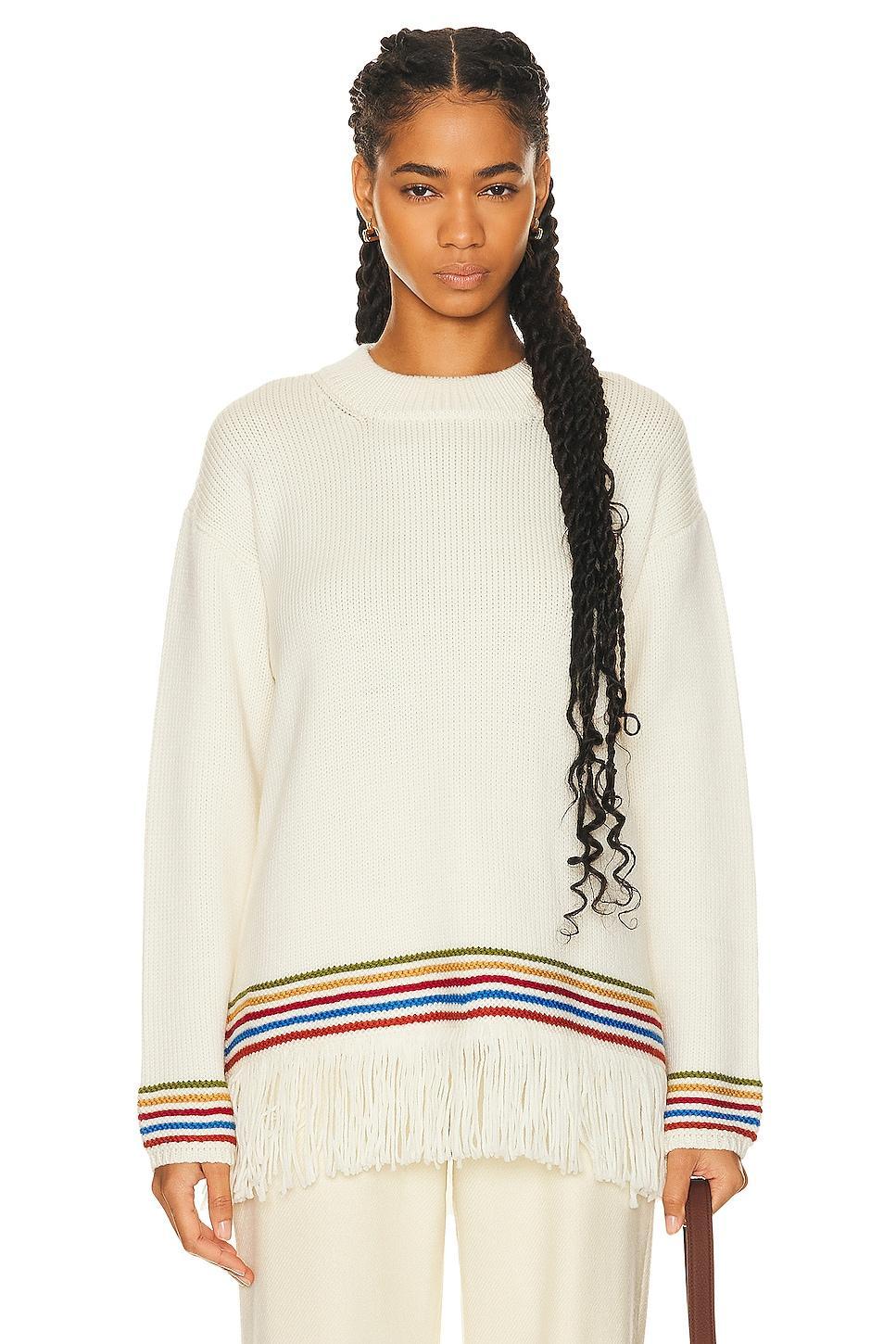 BODE Loop Edge Pullover Sweater in Cream - Cream. Size S (also in L, XS). Product Image