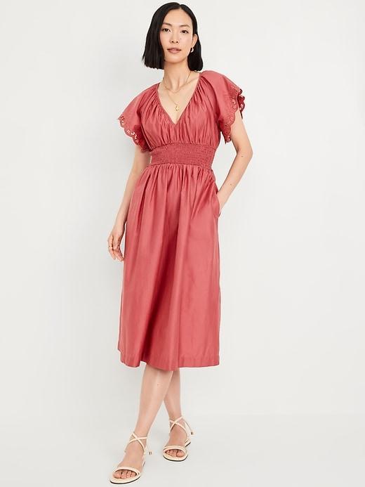 Waist-Defined Midi Dress Product Image