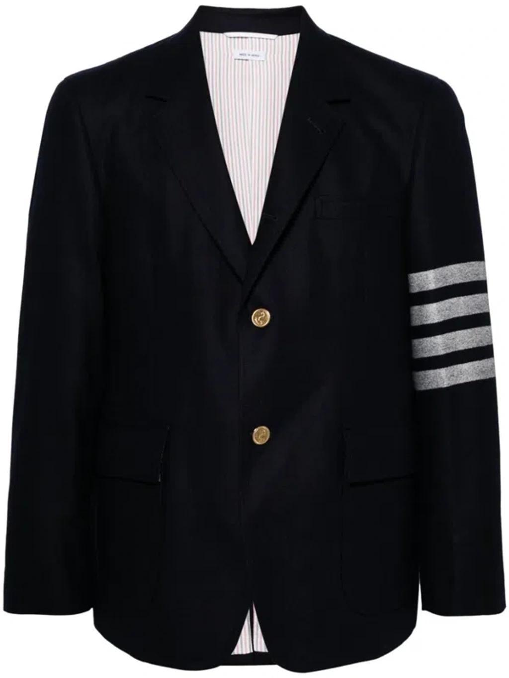 THOM BROWNE Unconstructed Signature 4-bar Stripe Blazer In Blue product image