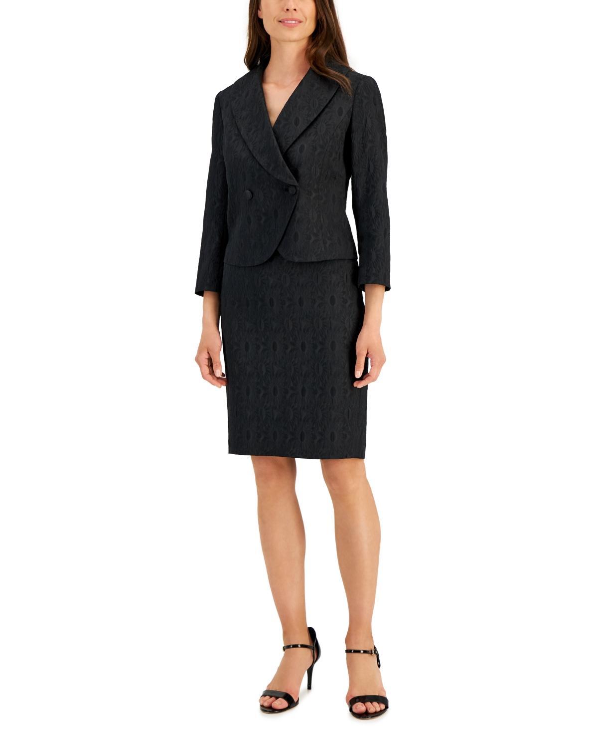 Nipon Boutique Womens Floral-Jacquard Jacket & Pencil Skirt Suit Product Image