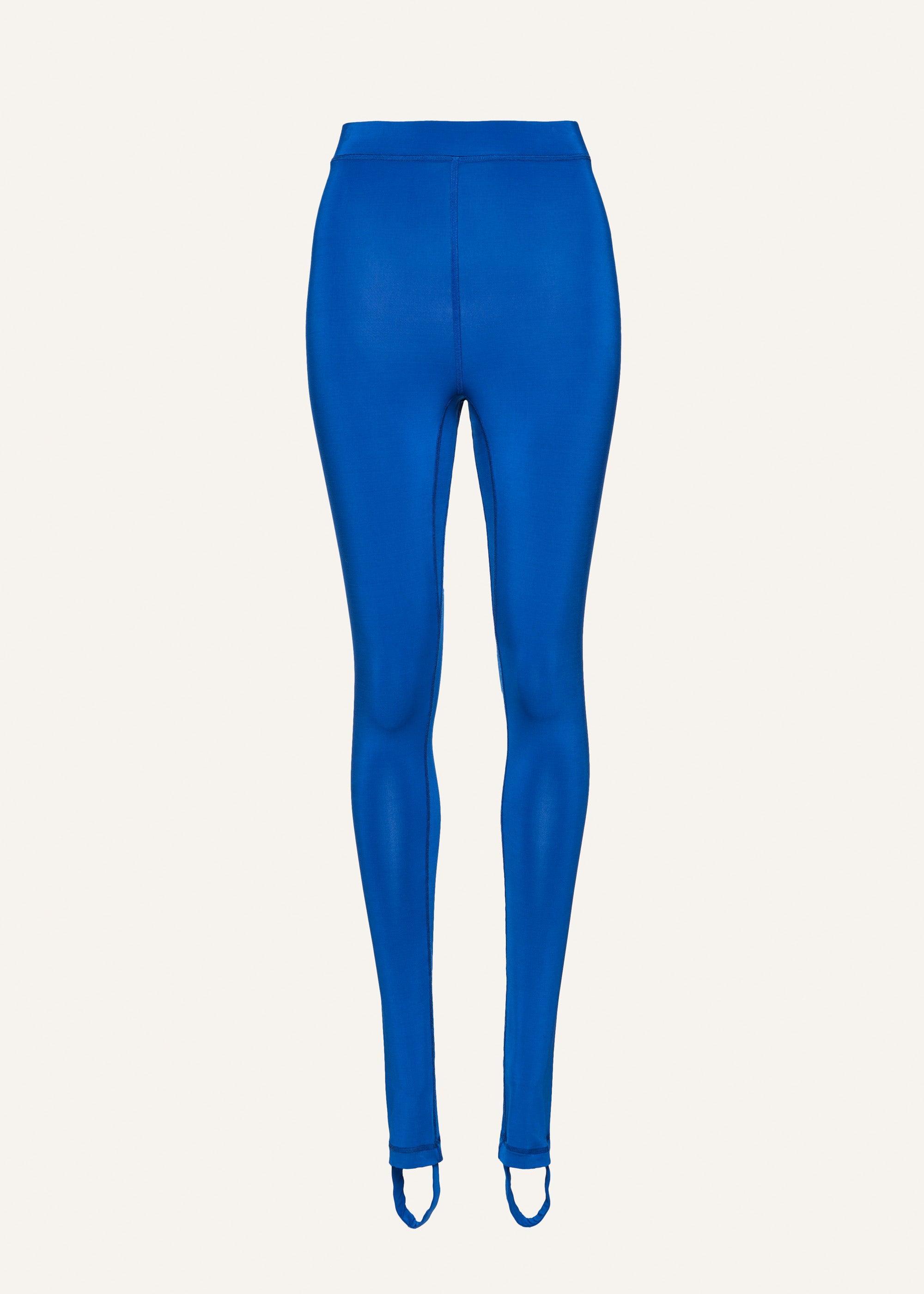 Slim stirrup leggings in blue Product Image