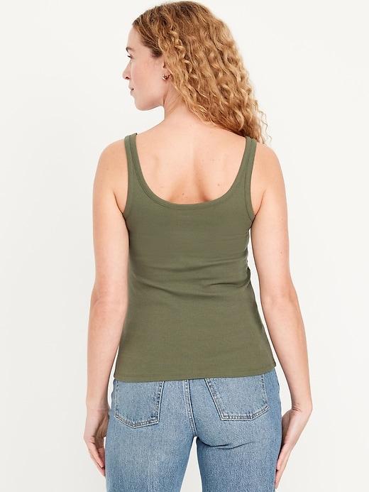 First-Layer Ribbed Scoop-Neck Tank Top Product Image