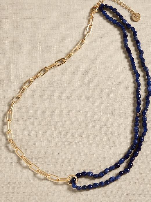 Semi-Precious Stone Paperclip Chain Necklace Product Image