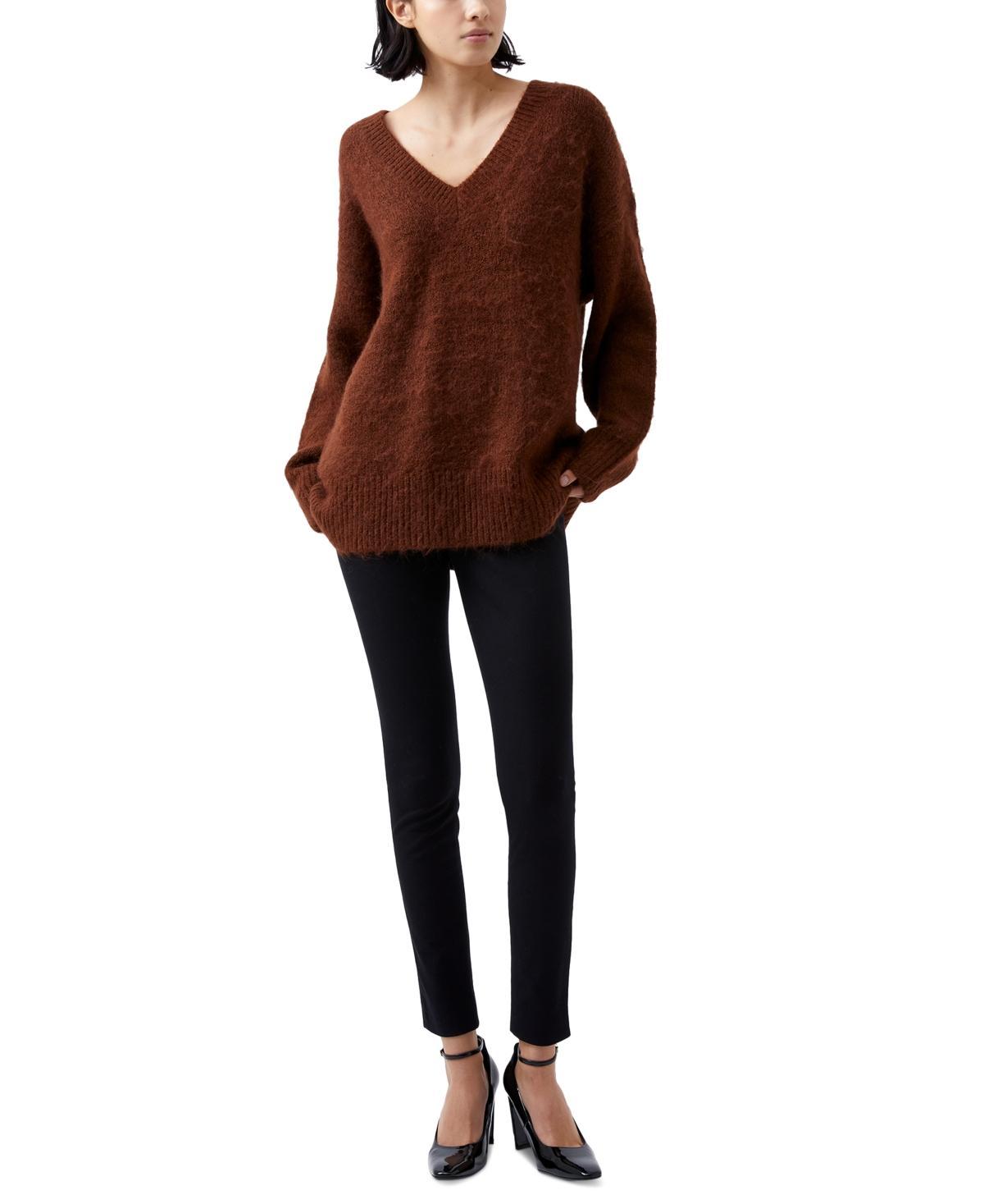 French Connection Womens Fluffy-Knit V-Neck Sweater Product Image