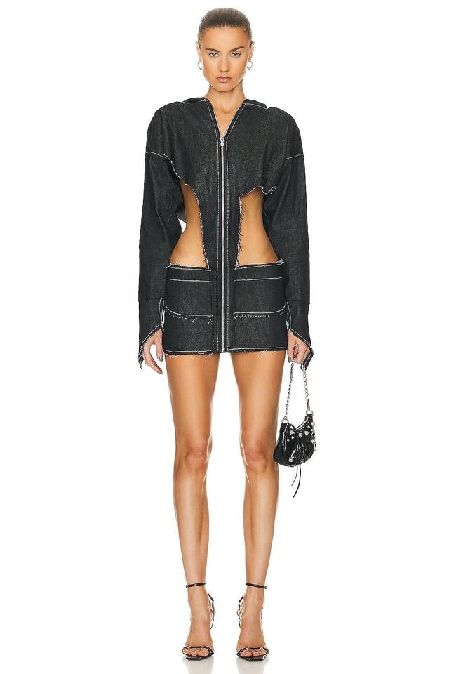 SAMI MIRO VINTAGE x REVOLVE V Cut Out Hoodie Dress Black. (also in M). Product Image