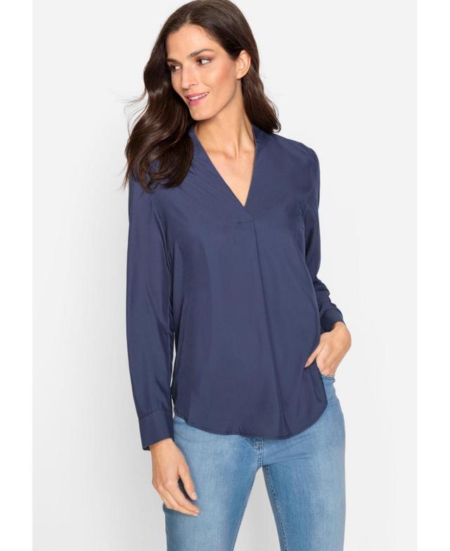 Olsen Womens Long Sleeve Tunic Blouse Product Image