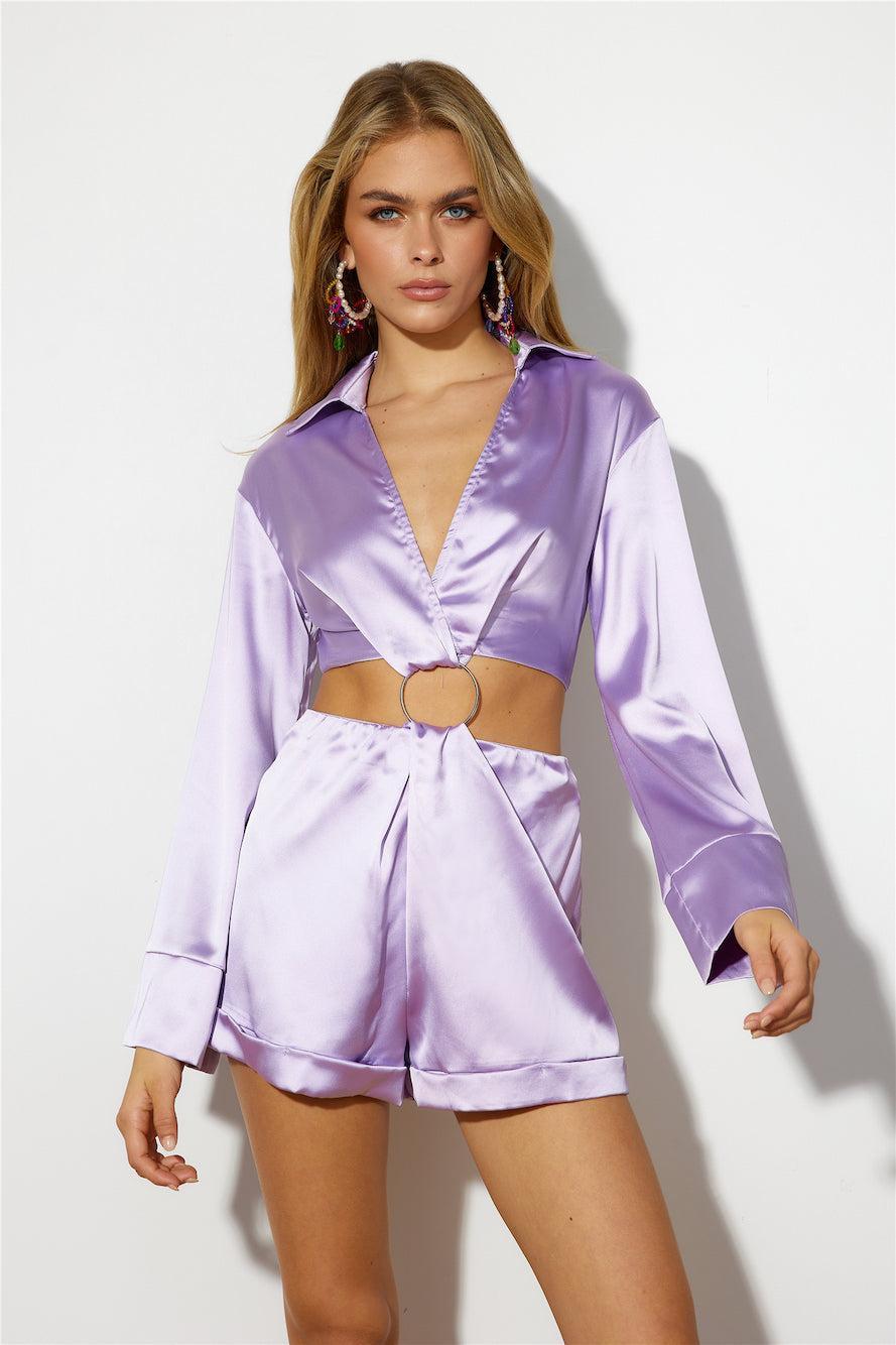 Topped The Charts Romper Lilac Product Image