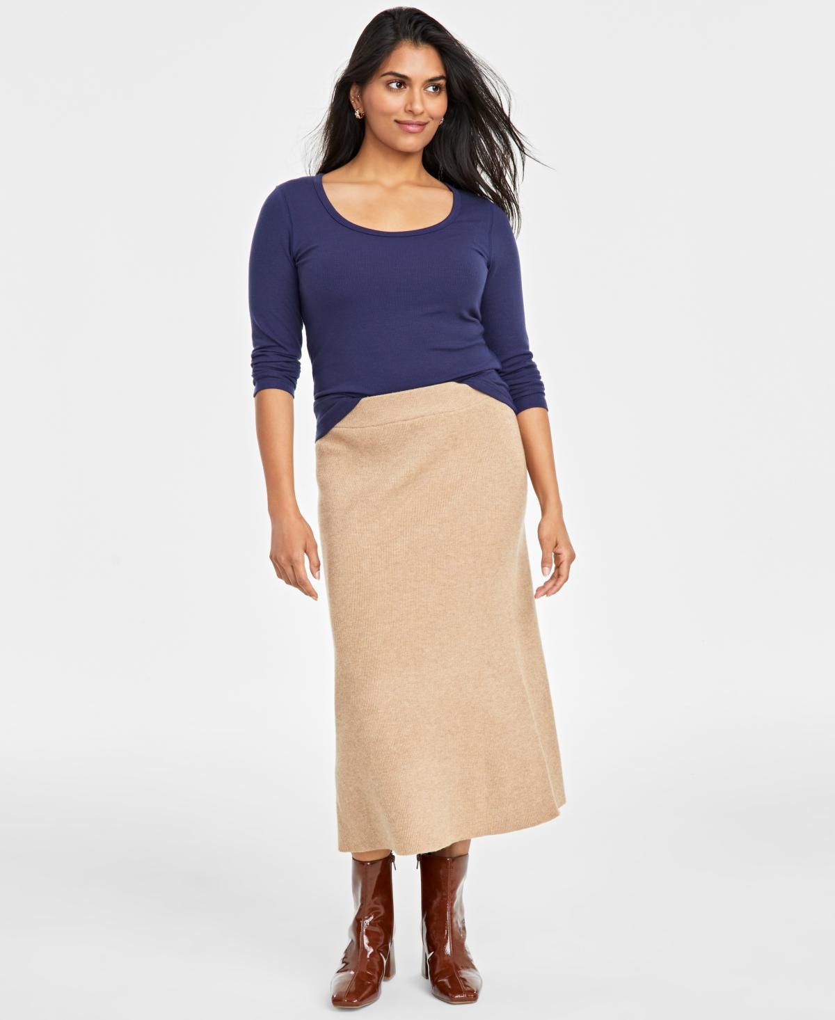 On 34th Womens Sweater-Knit Midi Skirt, Created for Macys Product Image