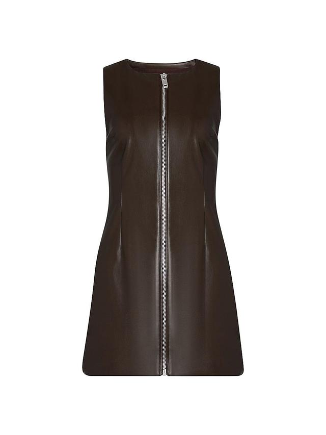 Womens Aria Vegan Leather Mini Dress Product Image