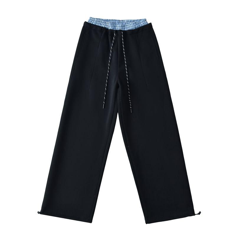 High Rise Plain Wide Leg Sweatpants Product Image