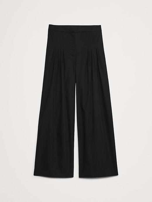 High-Rise Ultra-Wide Leg Poplin Pant Product Image