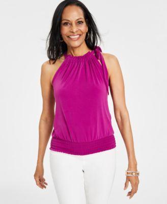 Tie-Neck Halter Top, Created for Macy's Product Image