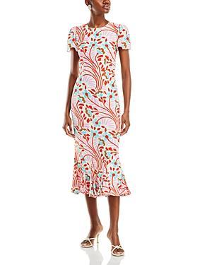 Womens Lulani Floral Ruffled Midi-Dress Product Image