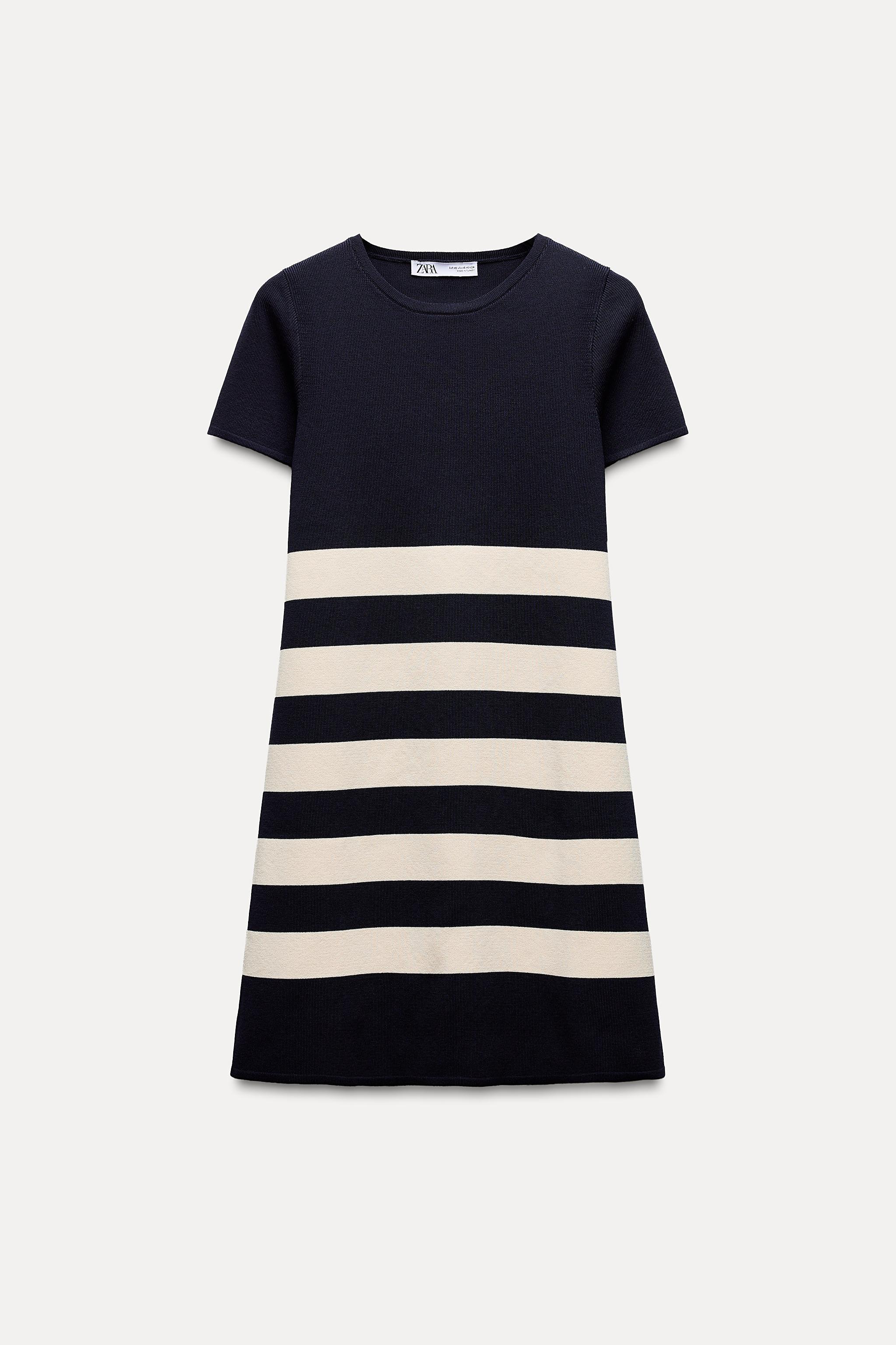 SHORT STRIPED KNIT DRESS Product Image