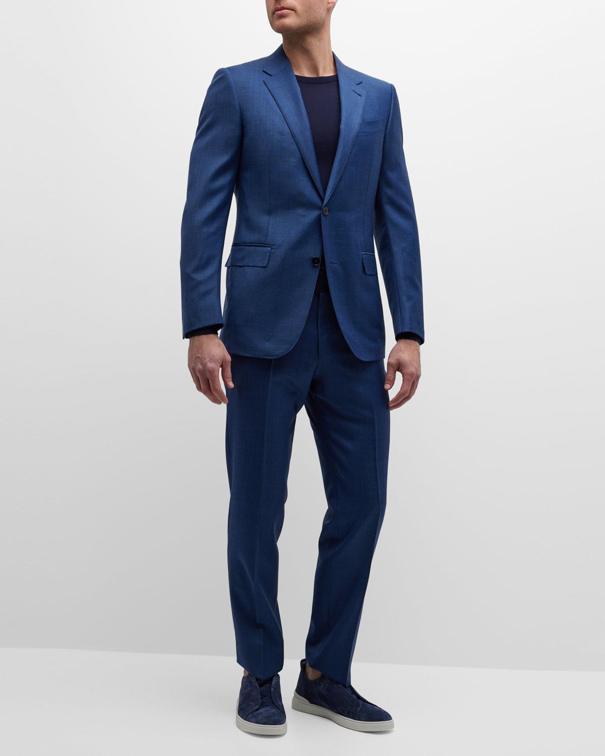 ZEGNA Men's Solid Wool Classic-Fit Suit - Size: 50R EU (40R US) - NAVY SOLID Product Image