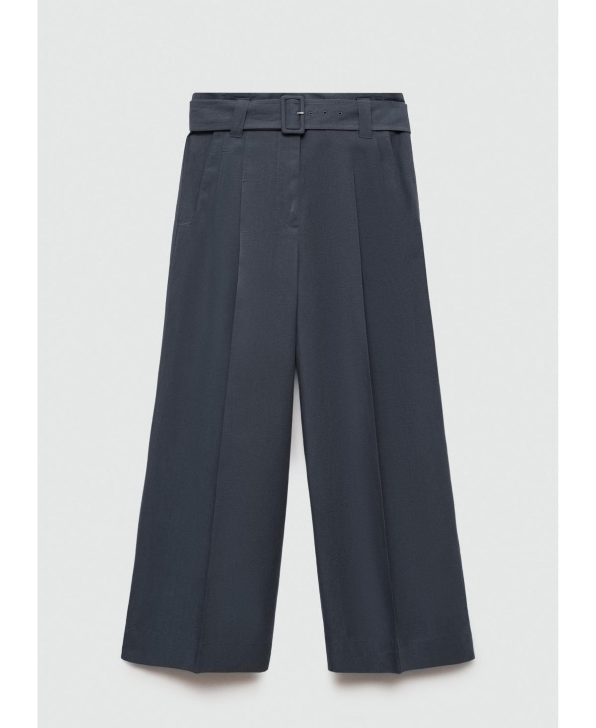 Mango Womens Belted Lyocell Pants Product Image