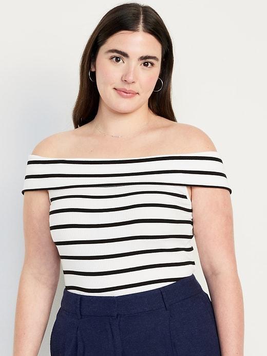 Off-Shoulder Ribbed Top Product Image