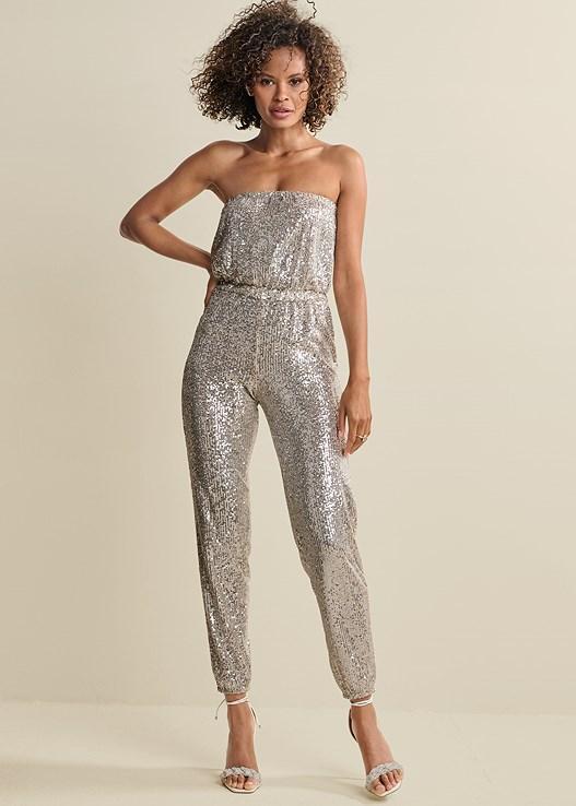 Strapless Sequin Jumpsuit Product Image