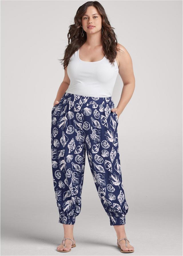 Deep Ocean Patterned Pants - Navy & White Product Image